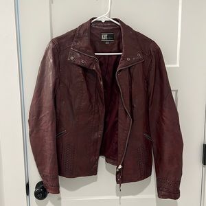 Maroon leather jacket
